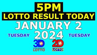 5pm Lotto Result Today January 2 2024 Tuesday [upl. by Holle]