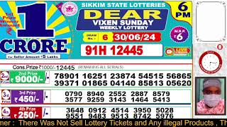 lottery live dear 6PM 8PM Lottery live result today 30062024 nagaland lottery live [upl. by Camella538]