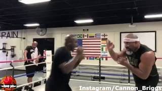 Evander Holyfield amp Shannon Briggs Shadow Boxing HoopJab Boxing [upl. by Adalheid]