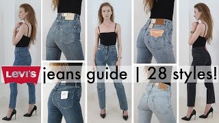 The ultimate tryon guide to womens Levis jeans  EVERY STYLE  2018 [upl. by Akiaki99]