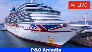 SHIPS TV  PampO Arcadia Cruise Ships Departing Port of Southampton [upl. by Llenej]