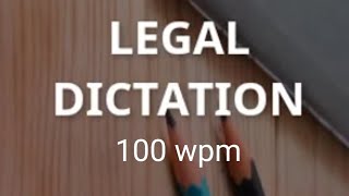 Legal Dictation 100 words per minute District Court High Court Judgement 100 wpm legal dictation [upl. by Oirtemed455]