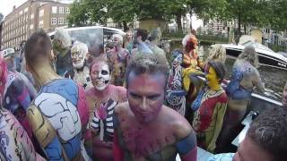 BODYPAINT Day Amsterdam 2016 canal tour part 2 [upl. by Aronal]