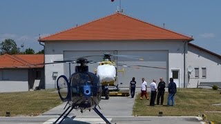 McDonellDouglas MD500E landing to Hungarian Air Ambulance base Balatonfüred Hungary [upl. by Karrie]