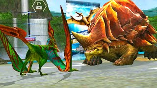 RHAMPHORHYNCHUS UNLOCKING MAX LEVEL 40 AND FULL BATTLE  JURASSIC WORLD THE GAME [upl. by Sinnod827]