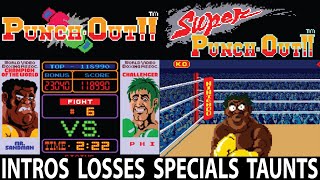 PunchOut amp Super PunchOut Nintendo Arcade  All Intros Losses Special Moves Taunts [upl. by Nyliuqcaj]