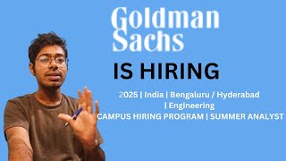 Goldman Sachs Engineering Campus Hiring Program 2025  Software Engineer job engineering vlog [upl. by Sirraj]