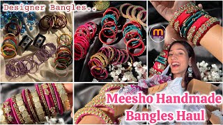 Meesho Handmade Bangles Haul  Designer Bangles Under ₹300  Bengali  Review  TryOn Haul [upl. by Gamaliel]