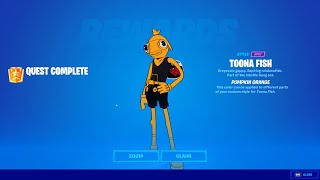 How to Unlock Pumpkin Orange Toona Fish in Fortnite  Find Bottles of Pumpkin Orange in The Orchard [upl. by Weinberg]