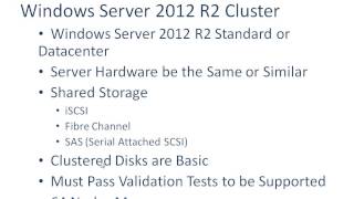 Windows Server 2012 R2 Failover Cluster Requirements [upl. by Trilbee]