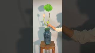 Instructions for the simple process of arranging a lotus vase flowers florist crafts vase [upl. by Rihaz]