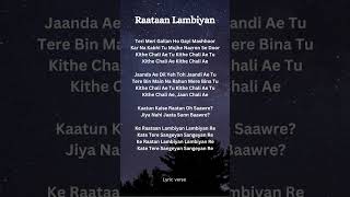 Raataan Lambiyan lyrics [upl. by Omik]