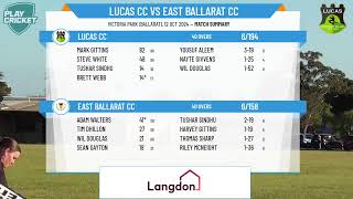 Lucas 3rd XI Div 1 v East Ballarat 3rd XI Div 1 [upl. by Neram]