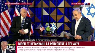 🔴 Joe Biden aux côtés de Benyamin Netanyahu affirme son soutien à Israël [upl. by Pelagias772]