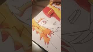 How to draw rengoku death scene with doms colour pencils and brush pens Doms op [upl. by Shornick]