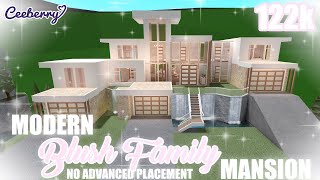 Bloxburg  Modern Blush Family Mansion no advanced placement 122k  Speed Build [upl. by Earized490]