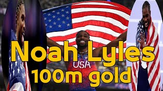 Noah Lyles won the Olympic 100m by 0005 seconds over Keeshan Thompson [upl. by Jeb]