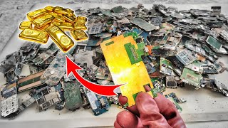 6 kg Old Cellphone PCBs Gold Recovery [upl. by Anieral]