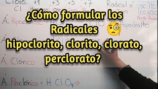 Radical de ácidos oxácidos hipoclorito clorito clorato perclorato quimica radicales [upl. by Borek]