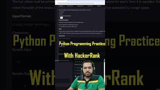 Python Coding Practice with hackerrank codewithdaneyal [upl. by Nonnahsed]