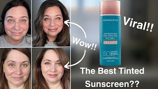 Colorescience Face Shield Flex SPF 50 Tinted Sunscreen  Not Sponsored [upl. by Aicirtel]