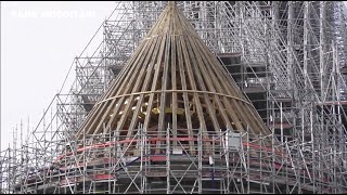 Chantier de la Cathédrale NotreDame de Paris 27 janvier 2024  Charpente  Fin de la reconstruction [upl. by Muraida]