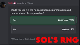 YOU CAN REPURCHASE RIA PACKS IN Sols RNG [upl. by Tyree]