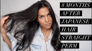 Natural Hair RELAXER Curly Hair to Sleek JAPANESE HAIR STRAIGHTENING  Miami Vlog  MARIA TERESA [upl. by Itida]