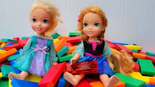 Colors  Elsa amp Anna toddlers teach Adrian  Barbie dolls  counting [upl. by Akenna652]