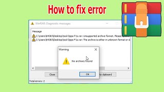 How to fix error No Archives found when extracting file with WinRAR [upl. by Mccall]