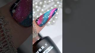 Loving this blend of blue and magenta cateye for a unique look cateyenails NailInspo Infilila [upl. by Shaughn70]