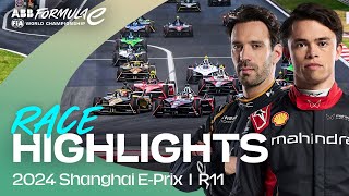 Overtakes touches and another LAST LAP battle 🤯  Shanghai EPrix Race Highlights [upl. by Aihsiek]