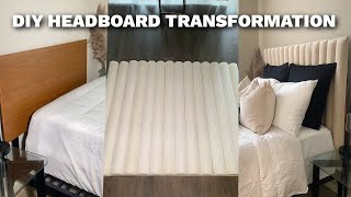 How to Pinterest Inspired DIY Channel Tufted Headboard  EASIEST DIY Headboard Method [upl. by Niatsirhc71]