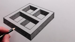 How to Draw a 3D Optical Illusion Easy [upl. by Hearsh]