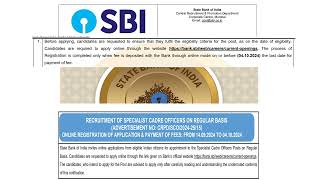 SBI Specialist Officer Recruitment  Last Date 04102024 [upl. by Means]