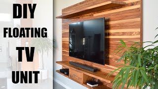 DIY Floating TV Wall Unit  How To Build Your Own  YouTube [upl. by Naujek]