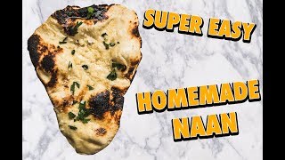 Insanely Easy Skillet Garlic Butter Naan Bread no bake [upl. by Wolford]