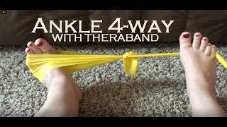 PT60  Ankle 4way with the Theraband  Physical Therapy Exercises [upl. by Harwin]