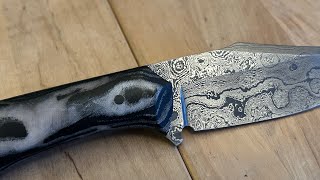 Unboxing  Boatright Bladeworks EskerM Alabama Damascus Fixed Blade Knife [upl. by Ryder]