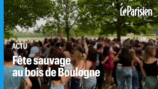 Paris  300 lycéens fêtent le bac au bois de Boulogne la police les disperse [upl. by Neirod]