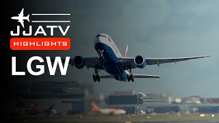 London Gatwick Airport Highlights Arrivals amp Departures planespotting aviation [upl. by Lenahs672]