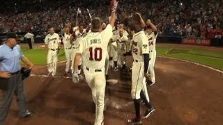 Braves show highlights from Chippers career [upl. by Ecnarual]