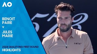 Benoit Paire v Jules Marie Highlights  Australian Open 2024 Qualifying First Round [upl. by Shayna]