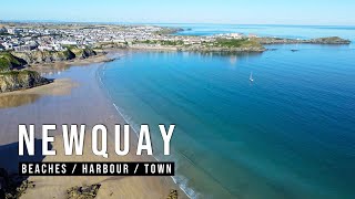 NEWQUAY Cornwall  Tour of Beaches Harbour amp Town  4K Video [upl. by Ynnep412]