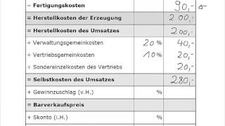 KLR  Kostenrechnung  Angebotskalkulation [upl. by Lorraine882]