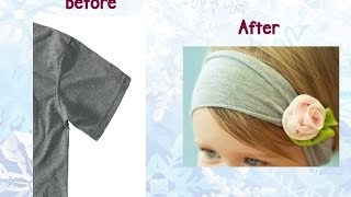 How to Change an Old TShirt Sleeve into a Cute Headband  DIY Projects [upl. by Htomit630]