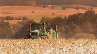 Hirschgehege Hattersdorf in Action  Mist  Güllefahren Grubbern mit John Deere 8530 HD [upl. by Oona282]