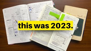 2023 Full Flip Through every planner I used this year [upl. by Cchaddie]