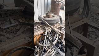 The process of trimming and retreading truck tires tools shorts [upl. by Irrek]