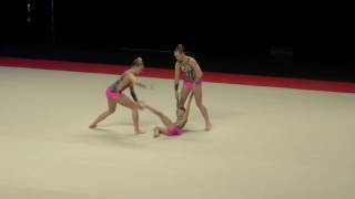 Richmond  Gold  Womens Group 1218  Acrobatic Gymnastics 2017 [upl. by Enilav]